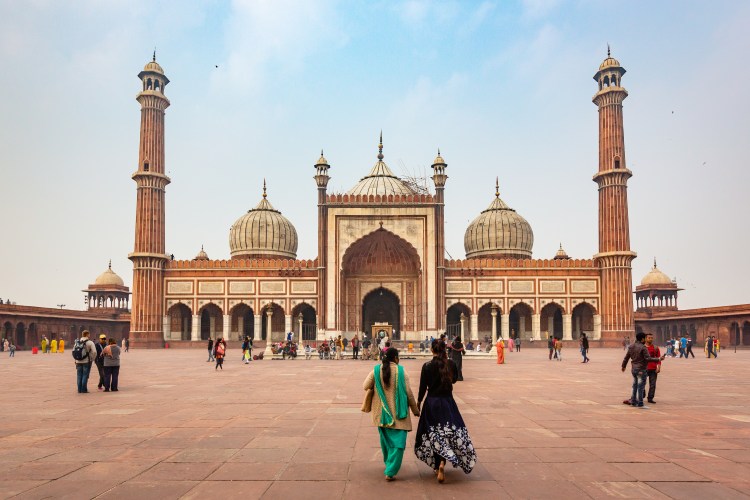 Jama Masjid of Delhi, India is a mosque of major importance to South Asian Muslims